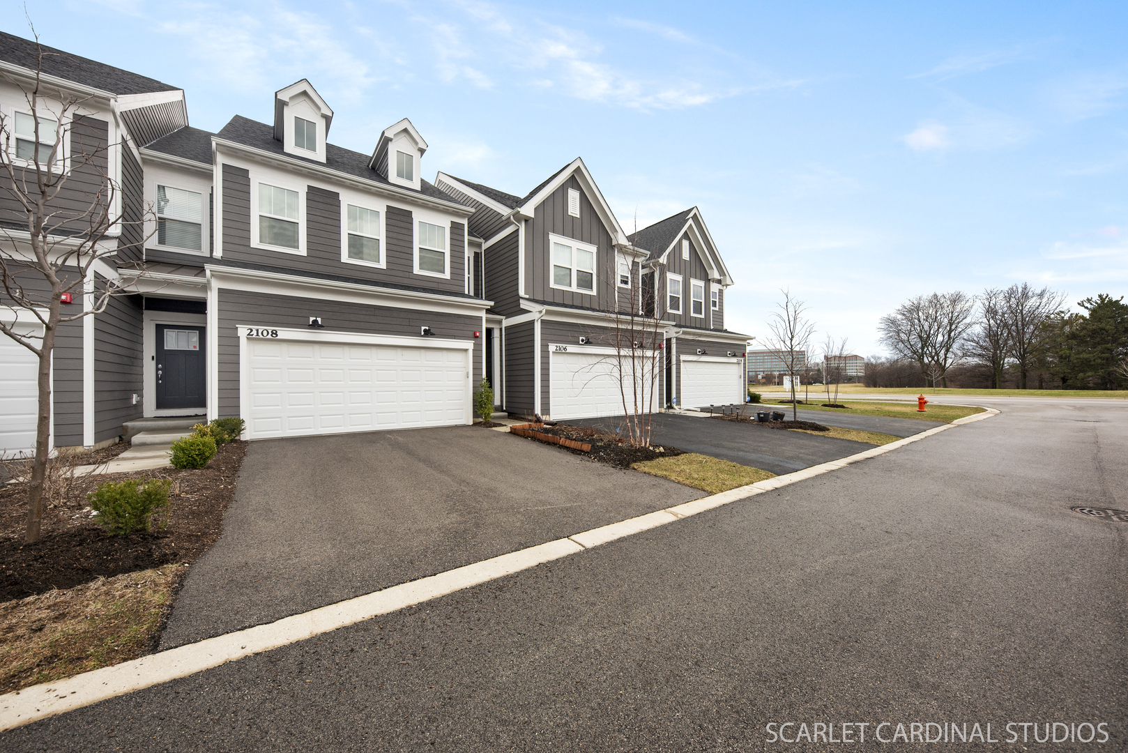 a view of a street with houses