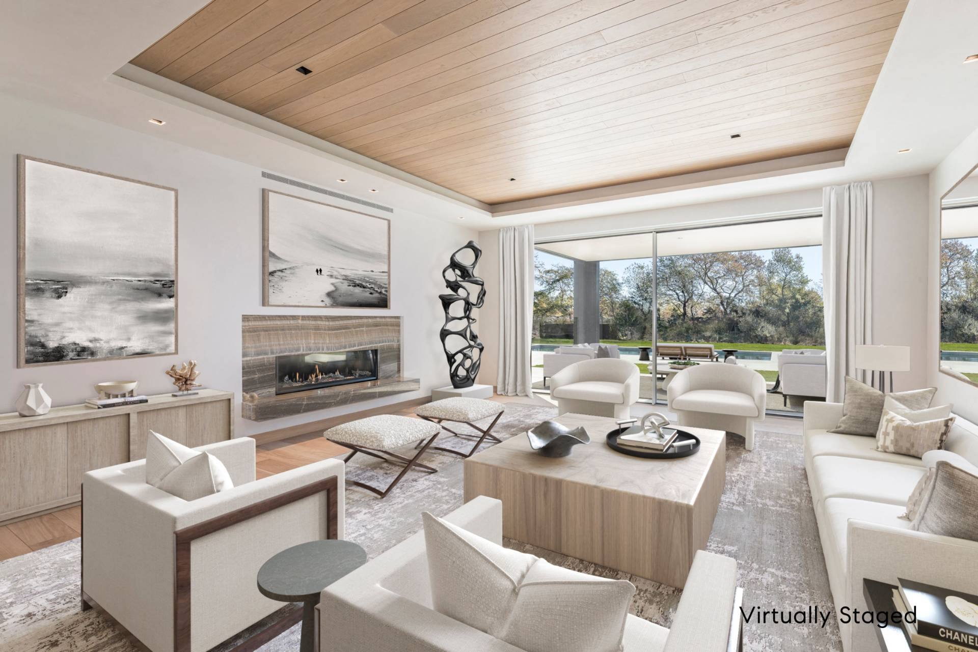 10 Mill Path Bridgehampton, NY 11963 - Photo 10 of 46 a living room with furniture and a large window