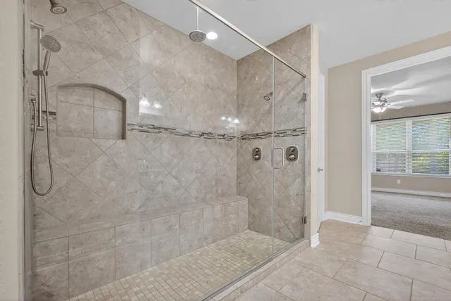 a bathroom with a shower