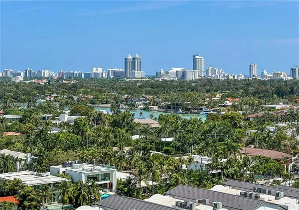 a view of a city with tall buildings