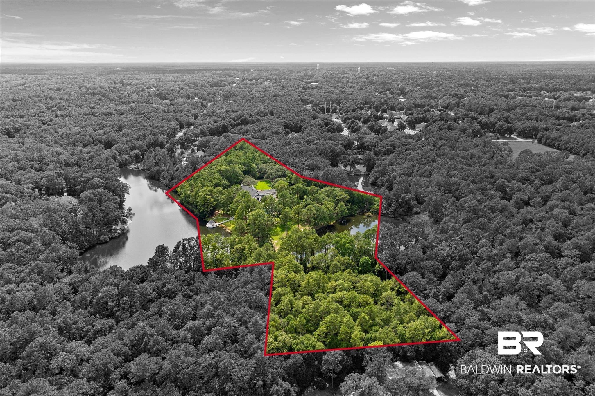 8561 Dawes Lake Road Mobile, AL 36619 - Photo 51 of 63 View of property location featuring a nearby body of water and property parcel outlined