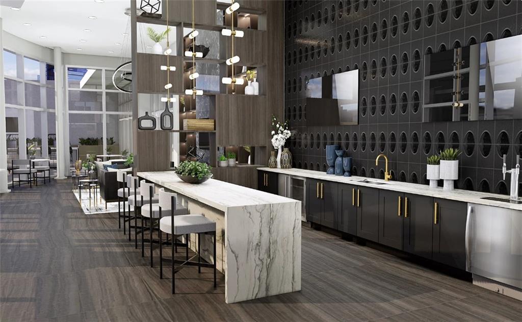 3242 Peachtree Road Northeast, Unit 301 Atlanta, GA 30305 - Photo 38 of 41 a kitchen with a table chairs and wooden floor