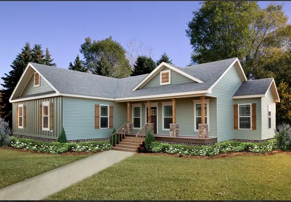 front view of a house with a yard