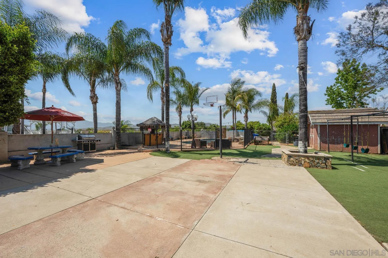 124 East View Street Fallbrook, CA 92028 - Photo 32 of 50 a row of palm trees in front of a house