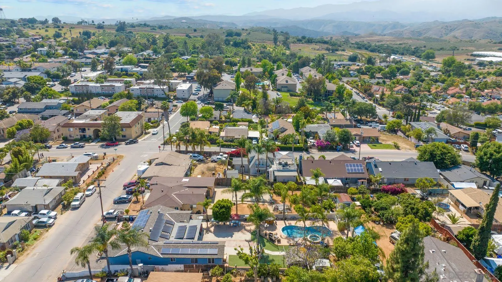 124 East View Street Fallbrook, CA 92028 - Photo 40 of 50 an aerial view of a city with lots of residential buildings