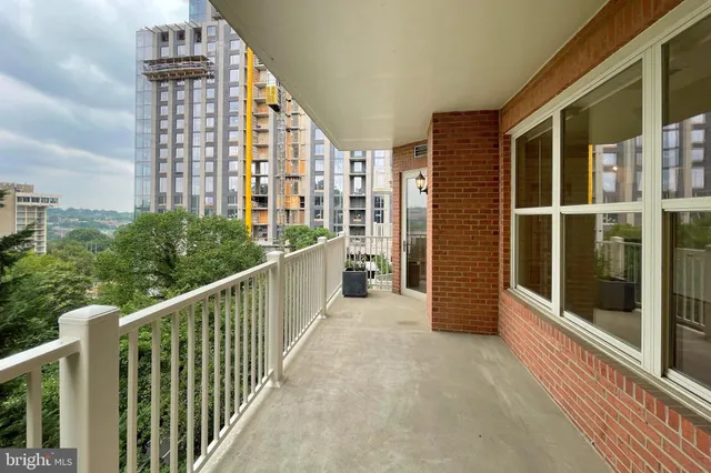 a view of balcony with city view