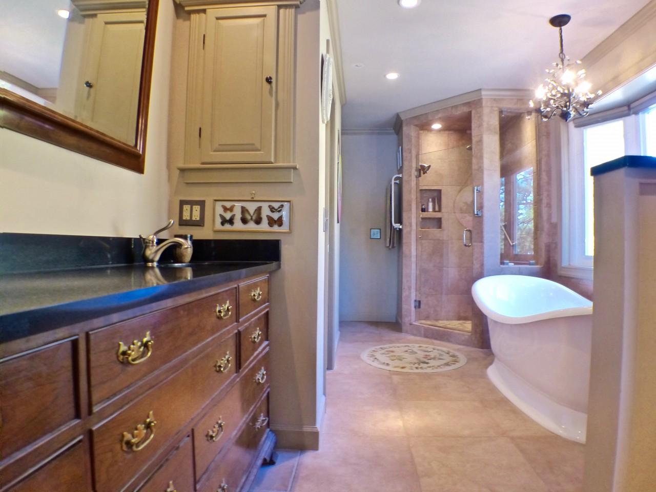 1100 Burning Tree Road Pinehurst, NC 28374 - Photo 10 of 28 What a wonderful master bath with double sinks large soaking tub, master walk in closet, tiled shower and heated towel rack.