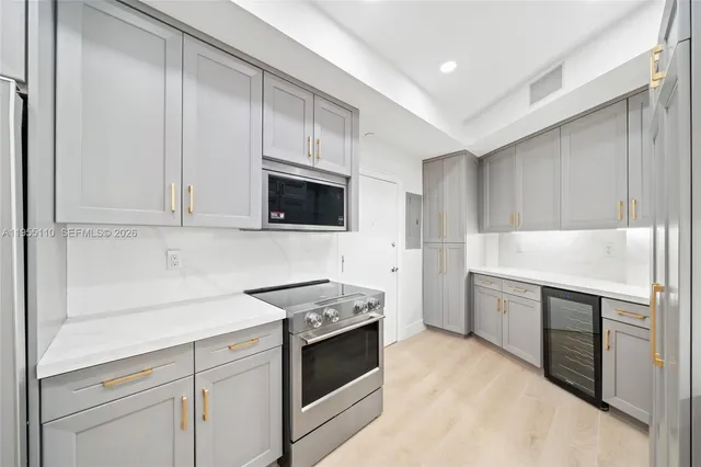 a kitchen with stainless steel appliances white cabinets and a sink