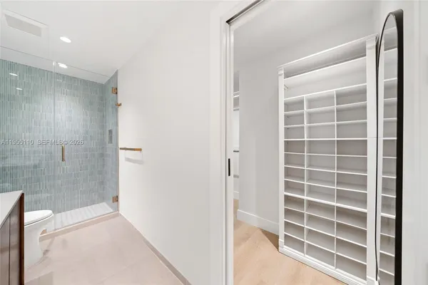 a view of bathroom with shower