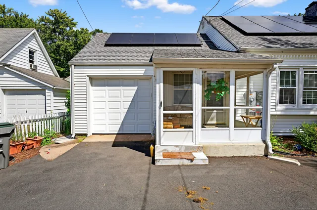 front view of a house with a outdoor space