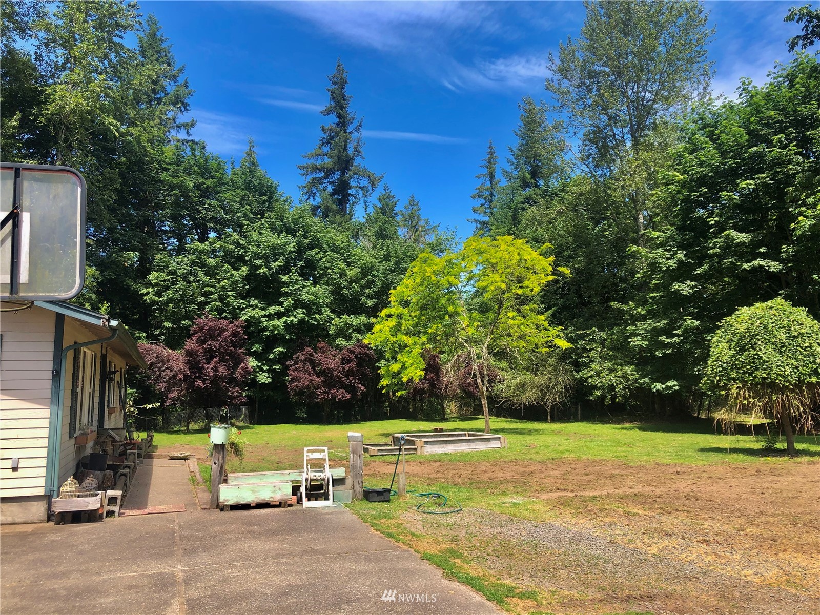 144 Morgan Road Toutle, WA 98649 - Photo 11 of 40 a view of backyard with outdoor seating and trees