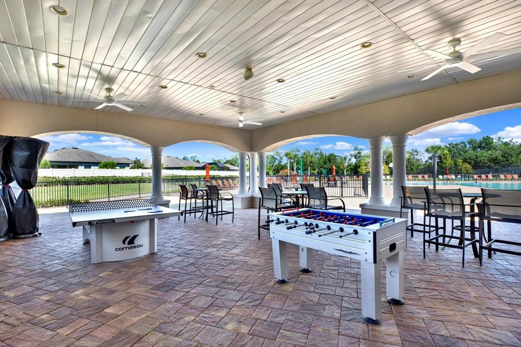 12103 Gothic Rd Spring Hill Spring Hill, FL 34610 - Photo 34 of 44 a view of a patio with a dining table chairs and a small yard