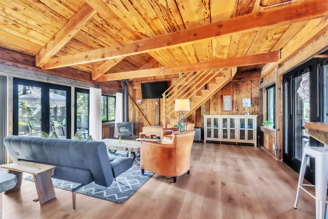 a bedroom with a bed and a cabinets