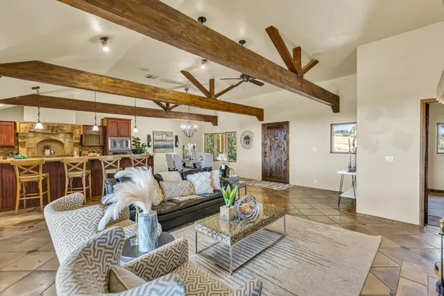 a living room with furniture