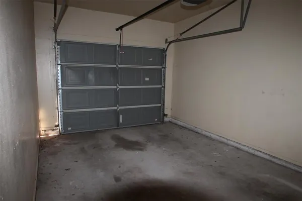 a view of an empty room with empty racks