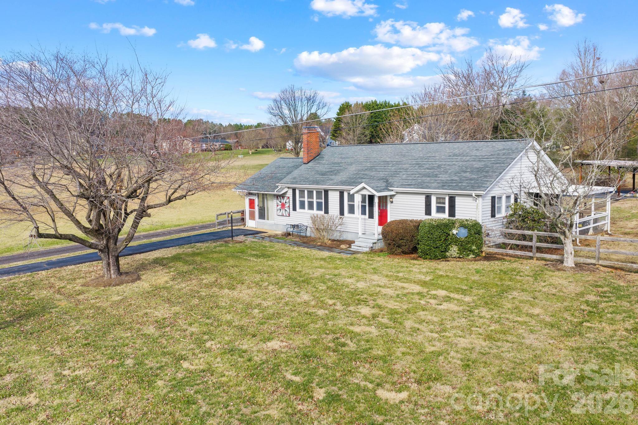 a house view with a garden space