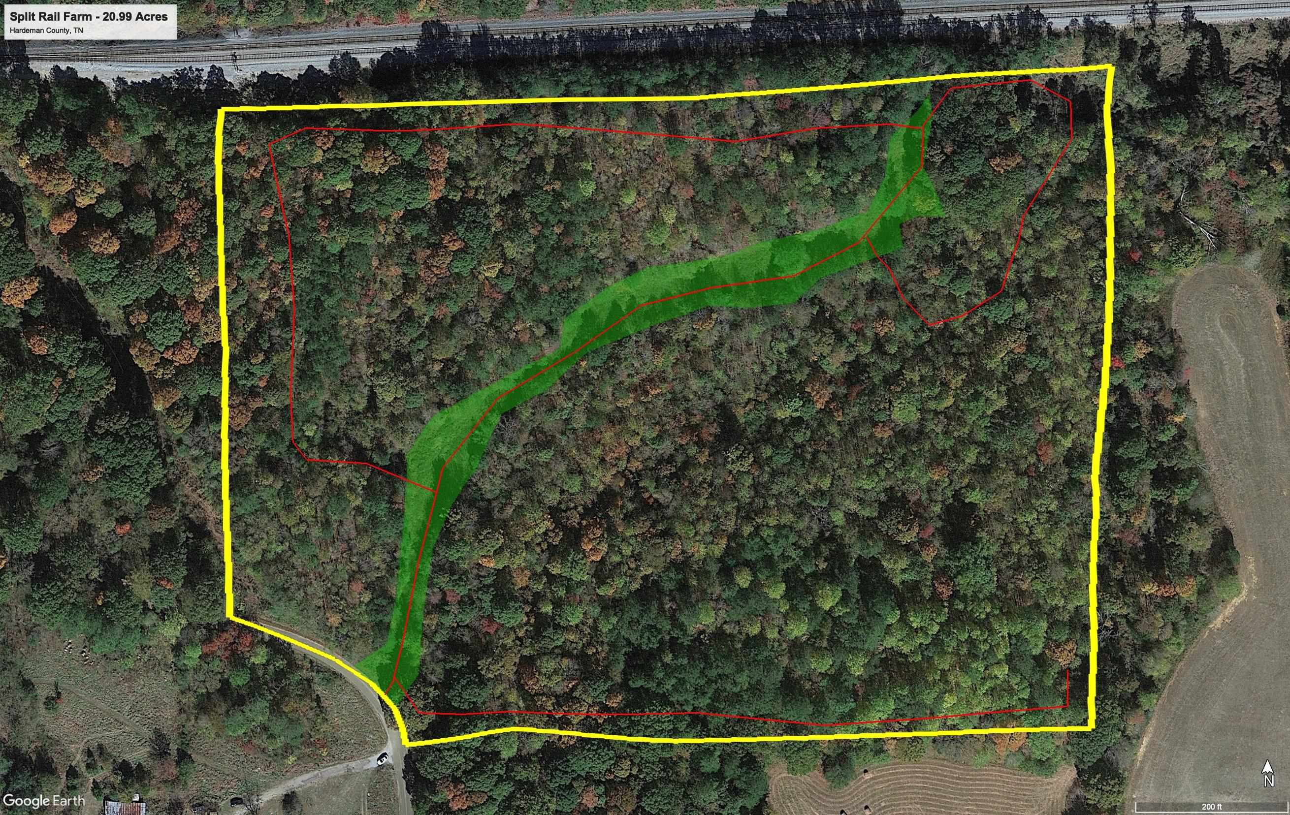 621 Smith Road Grand Junction, TN 38039 - Photo 18 of 20 Aerial map of property and surrounding area with property parcel outlined