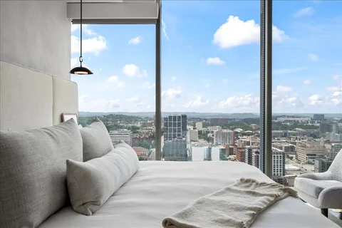 a living room with couches