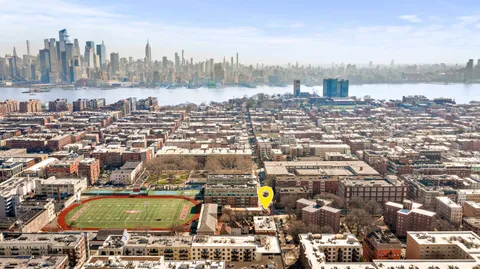 an aerial view of a city