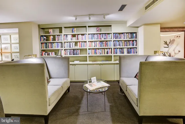 a living room with a large window