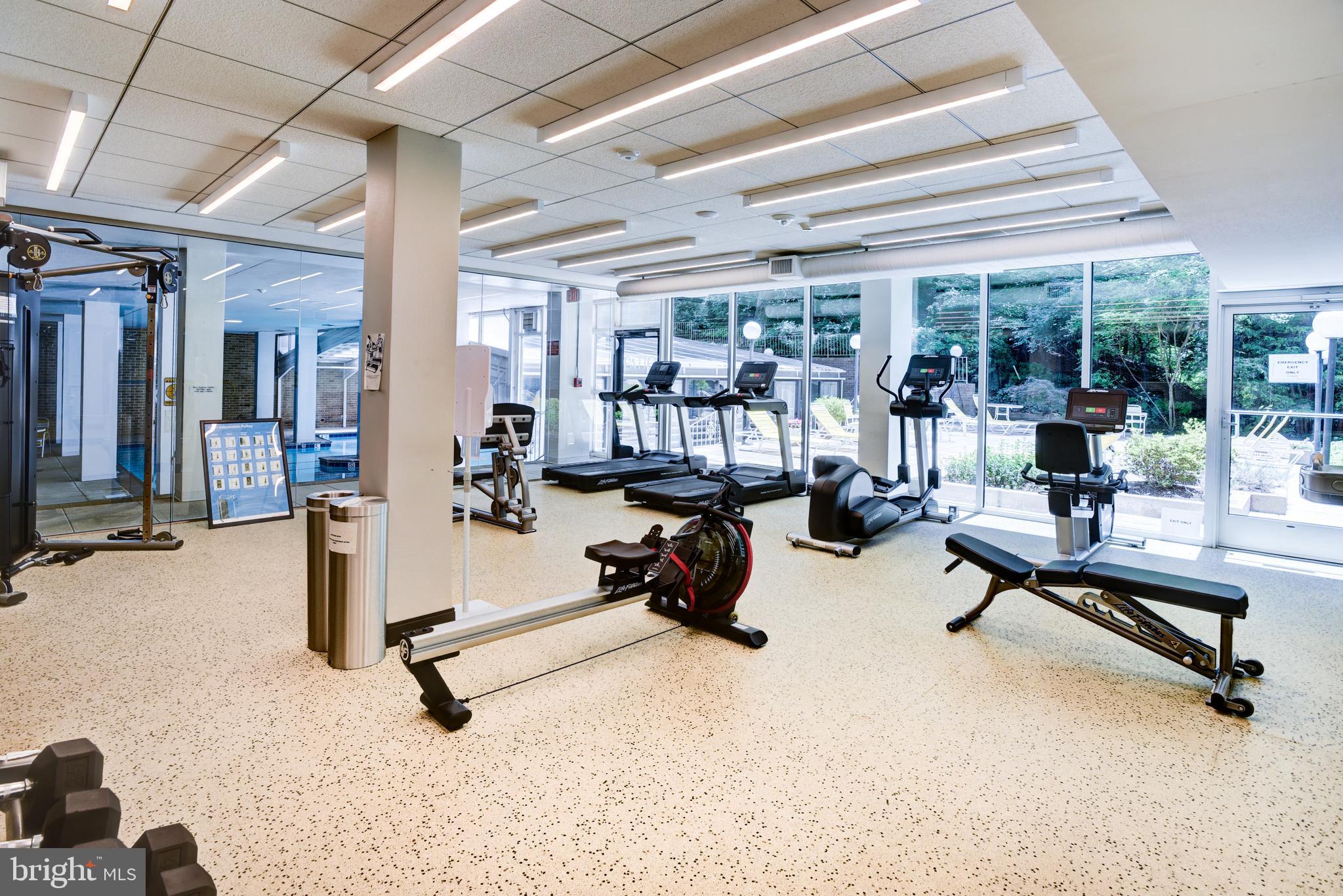 4100 Cathedral Avenue Northwest, Unit 512 Washington, DC 20016 - Photo 59 of 71 a view of a room with gym equipment