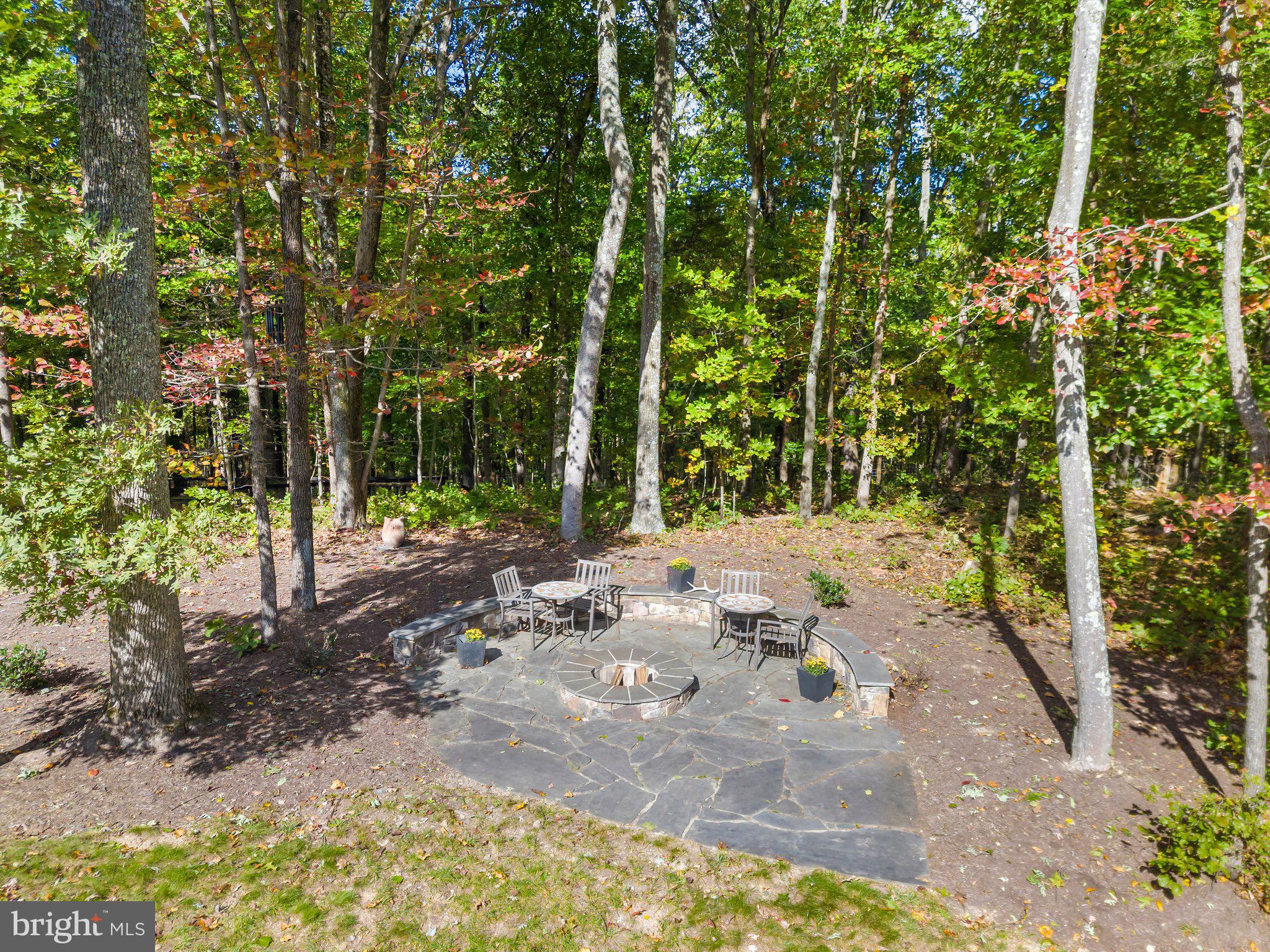 6416 Weadon Ridge Lane Marshall, VA 20115 - Photo 91 of 92 Aerial View of Side Patio with Firepit
