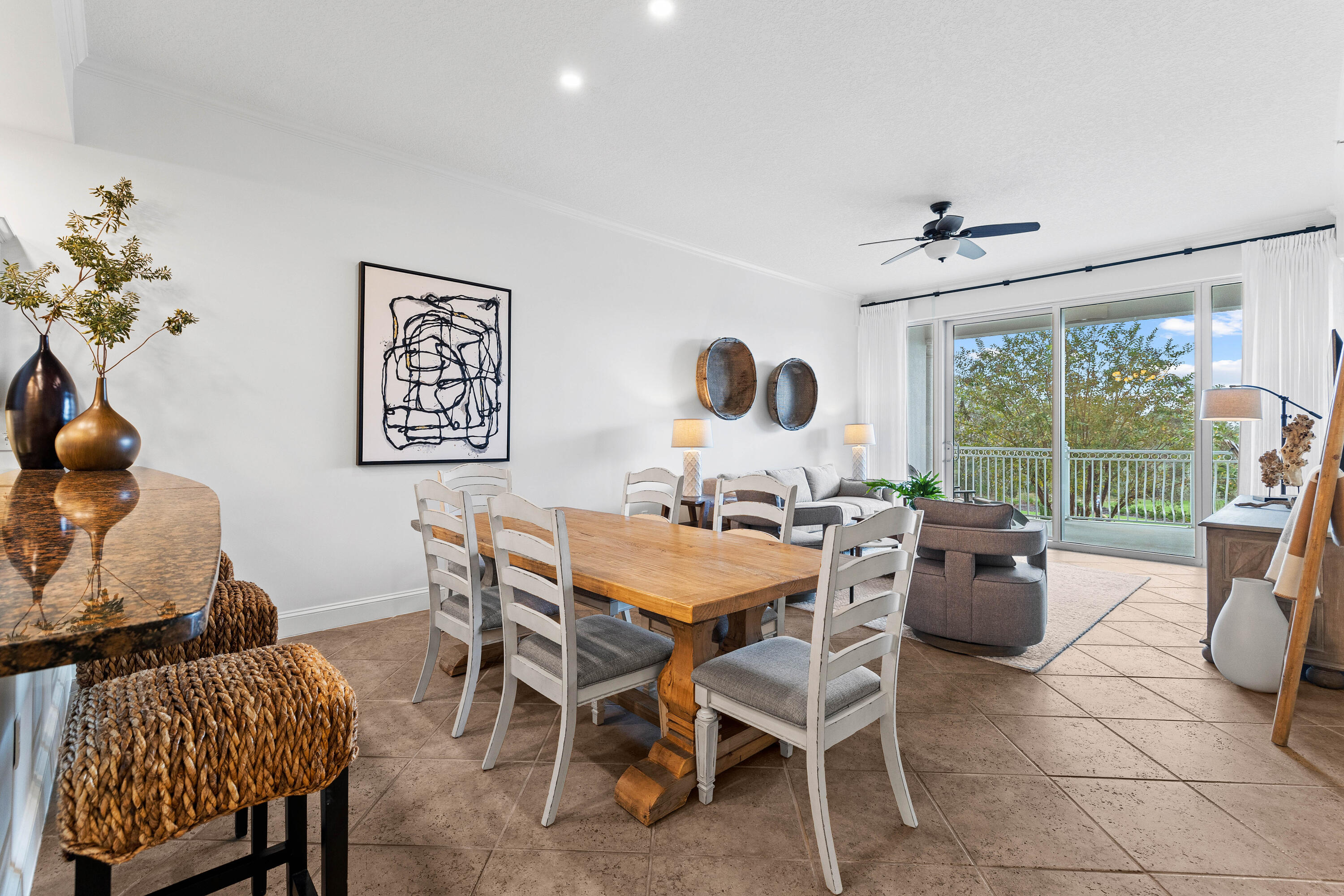 9961 East County Highway 30A, Unit 205 Inlet Beach, FL 32461 - Photo 13 of 45 a dining room with furniture and a large window