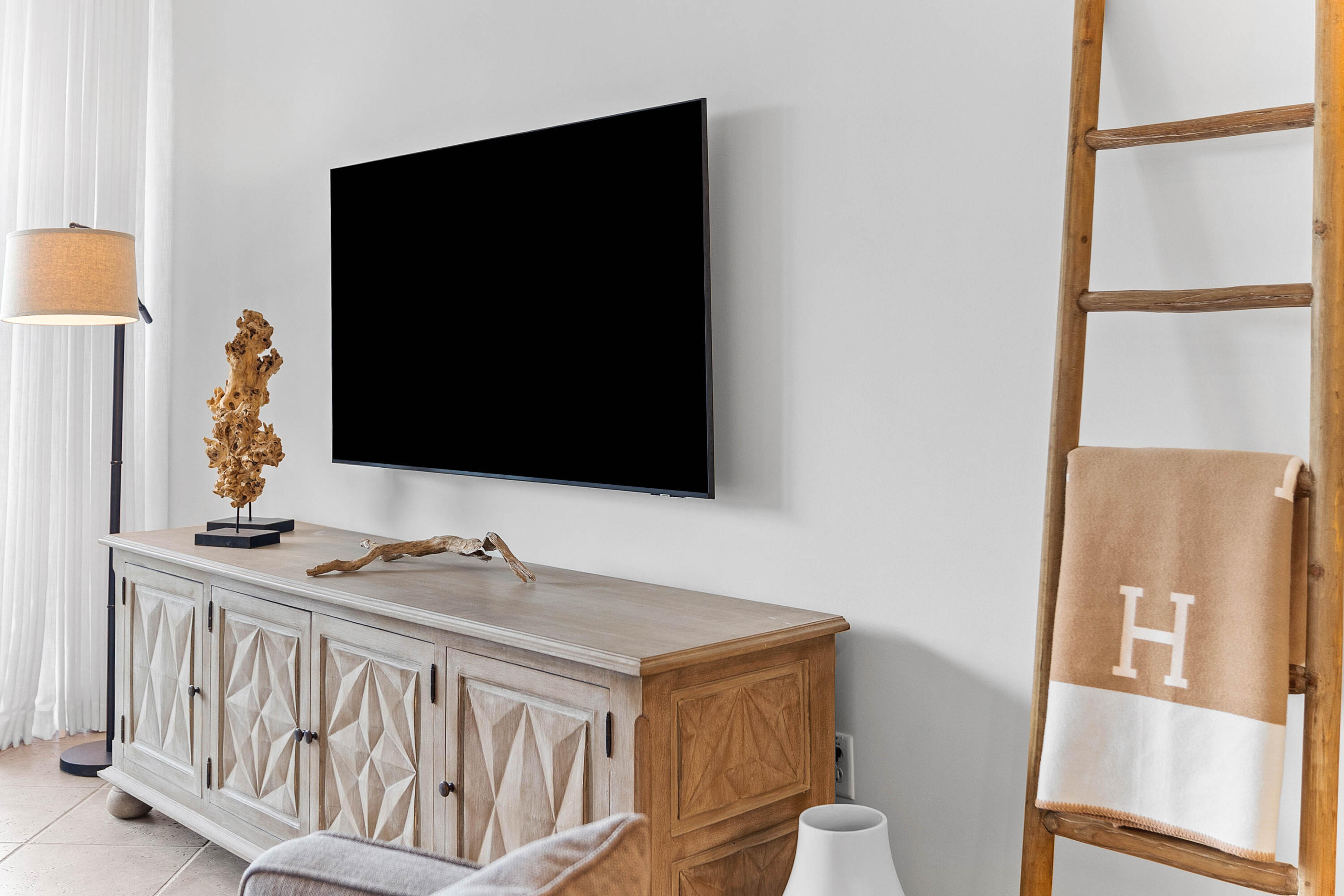 9961 East County Highway 30A, Unit 205 Inlet Beach, FL 32461 - Photo 7 of 45 a living room with furniture and a flat screen tv