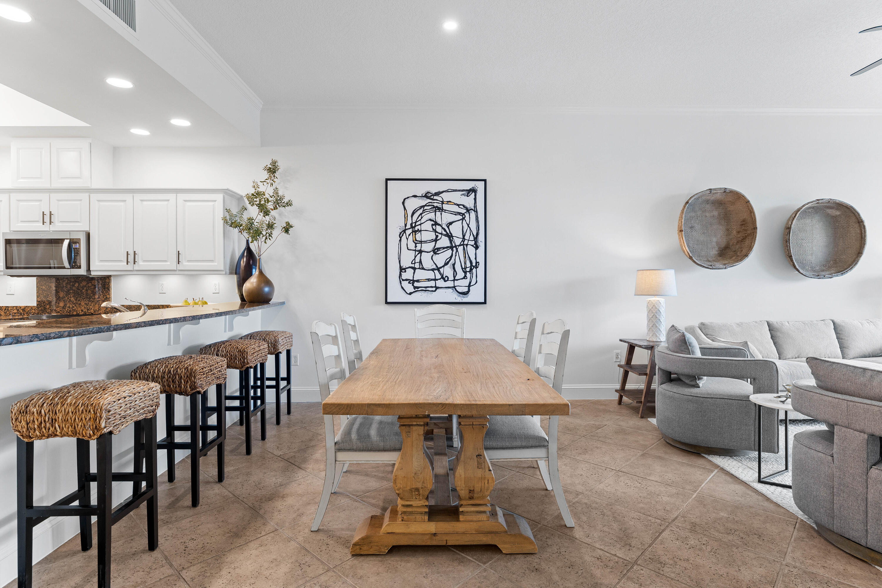 9961 East County Highway 30A, Unit 205 Inlet Beach, FL 32461 - Photo 9 of 45 a dining room with furniture and a kitchen view