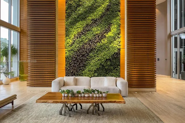 a outdoor view with a sitting space