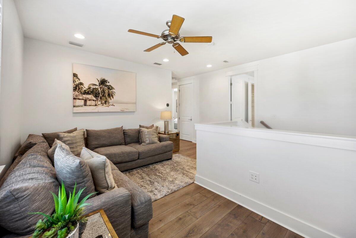 46 Lake Street Miramar Beach, FL 32550 - Photo 33 of 56 a living room with furniture and a ceiling fan