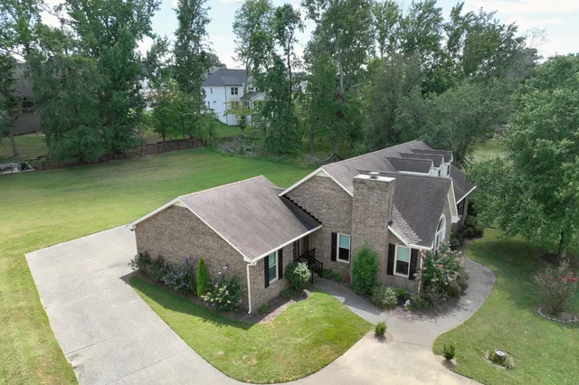 an aerial view of a house