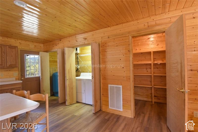 1129 Ponderosa Road, Unit 40 Hatch, UT 84735 - Photo 15 of 47 Wood-finish flooring, paneled wood walls, and wood-paneled ceiling