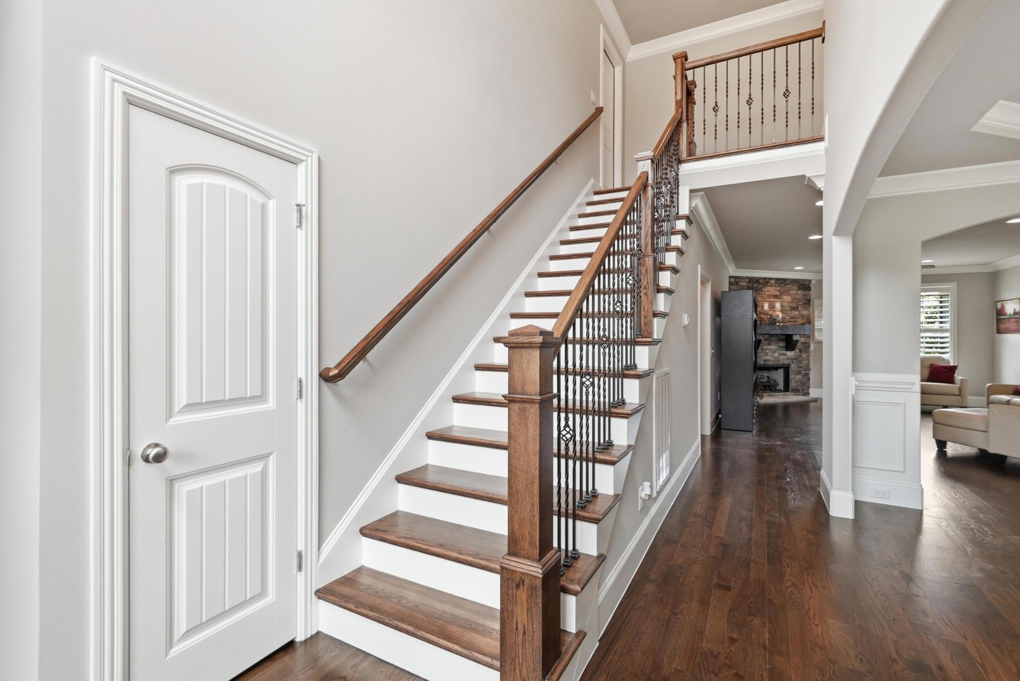 6000 Wallaby Court Spring Hill, TN 37174 - Photo 30 of 57 a view of staircase with wooden floor and stairs