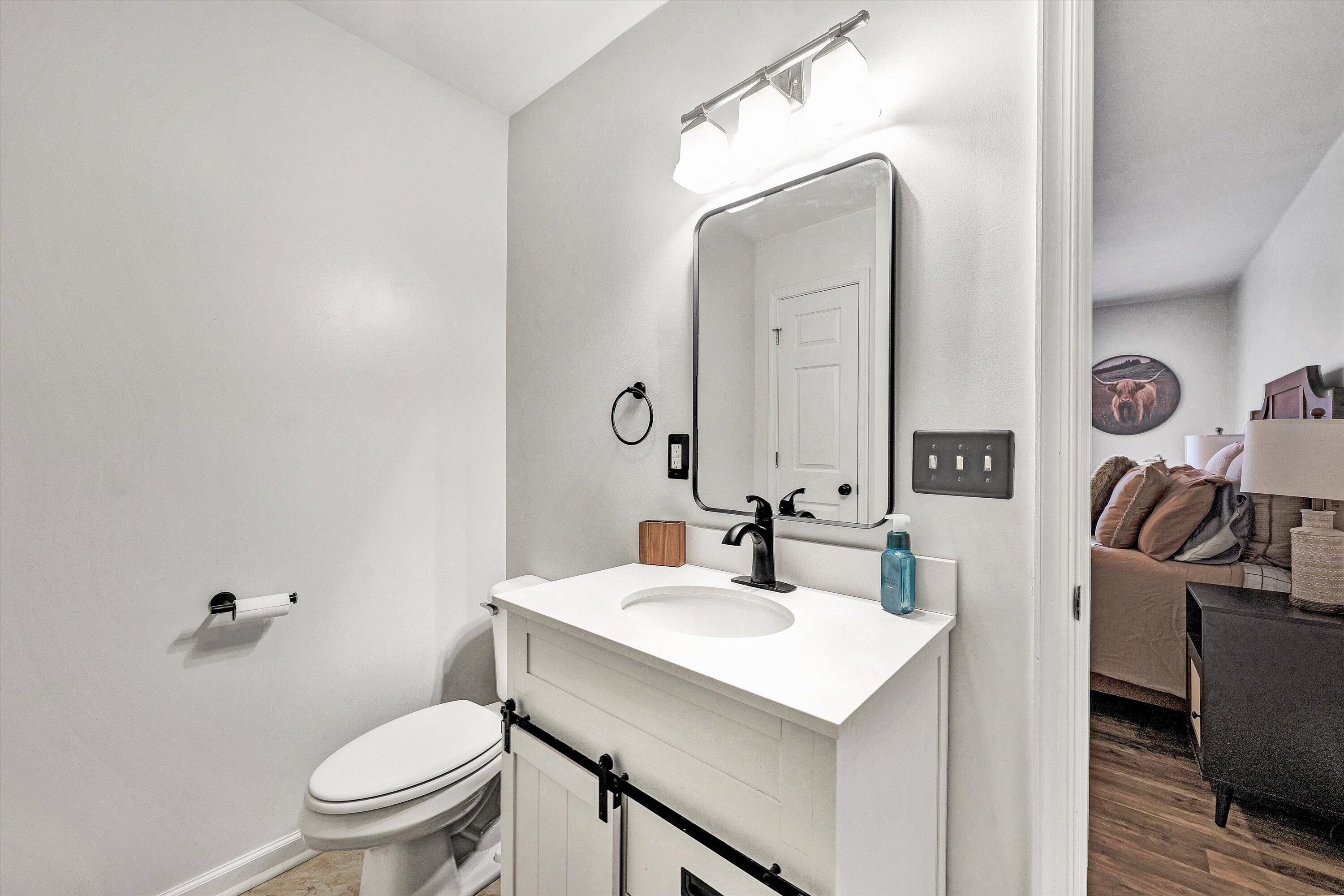 1188 Airport Road Moneta, VA 24121 - Photo 23 of 34 a bathroom with a sink toilet and mirror