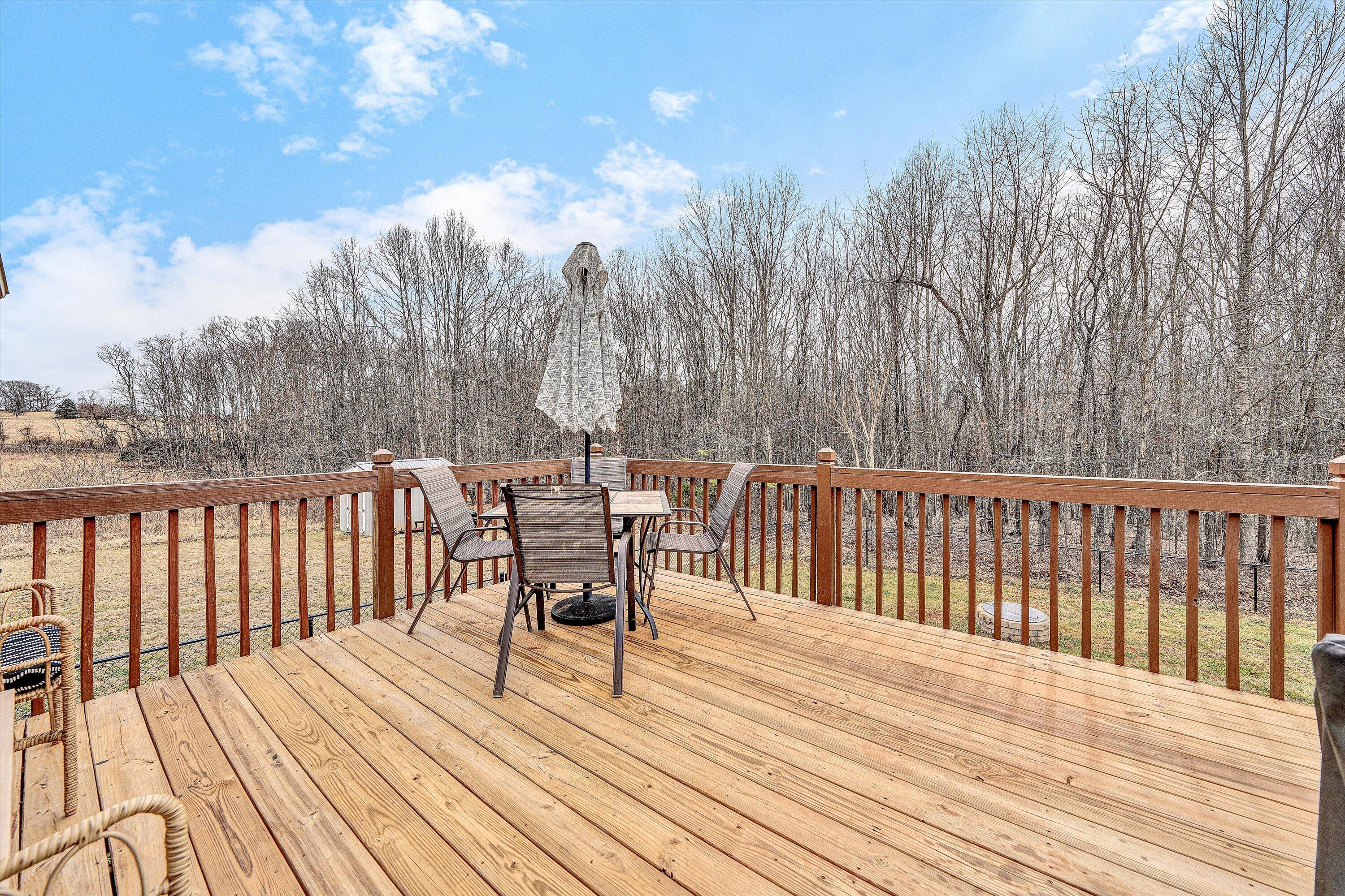 1188 Airport Road Moneta, VA 24121 - Photo 25 of 34 a view of a wooden deck with furniture