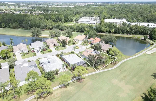 an aerial view of garden space