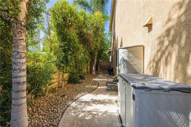 a view of a backyard with plants