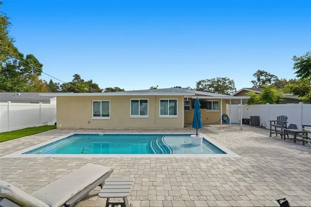 a view of a house with a patio