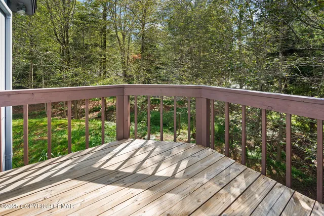 a view of a wooden deck