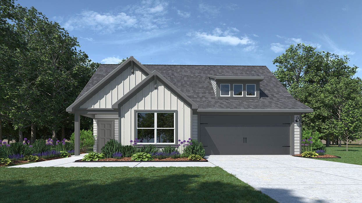 1503 Coriander Road Temple, TX 76501 - Photo 1 of 1 View of front of home with a front yard, roof with shingles, board and batten siding, concrete driveway, and an attached garage