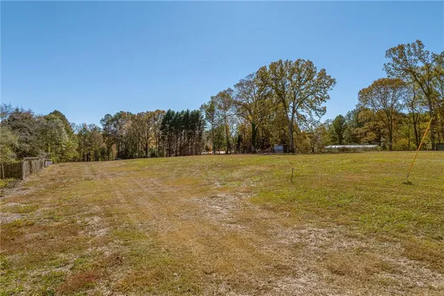 a view of a yard with a tree