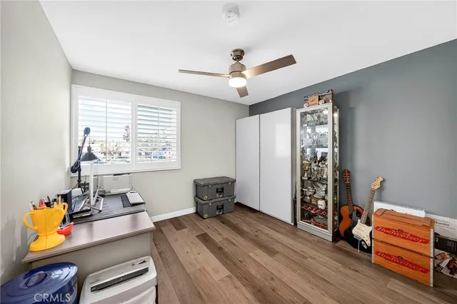 a room with furniture and gym equipment