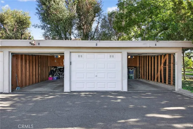 a view of outdoor space garage and yard