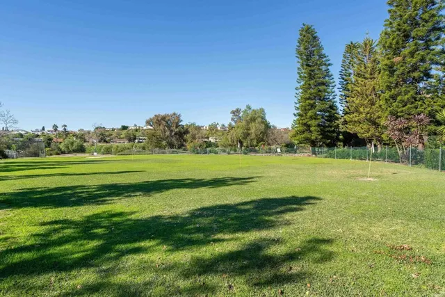 a view of a golf course with a trees