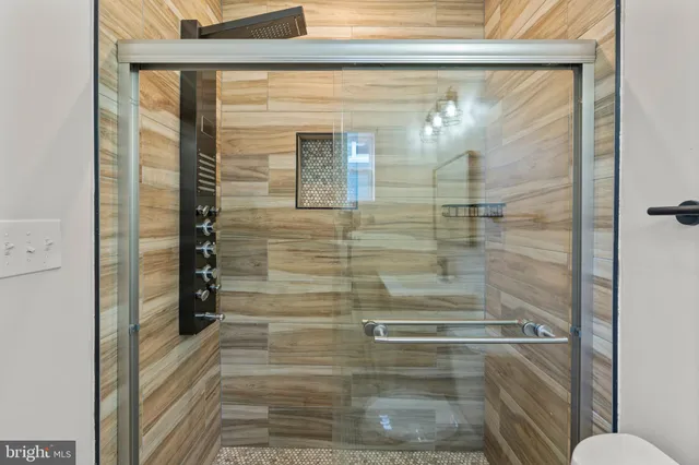 a bathroom with a shower