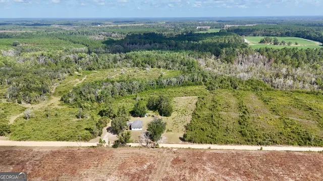 a view of a lush green field
