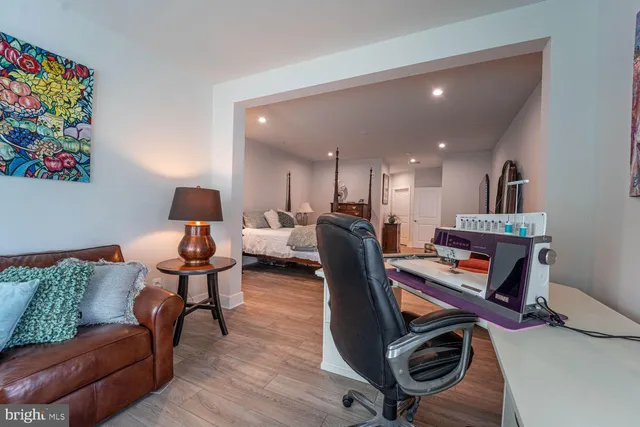 a living room with furniture and a couch