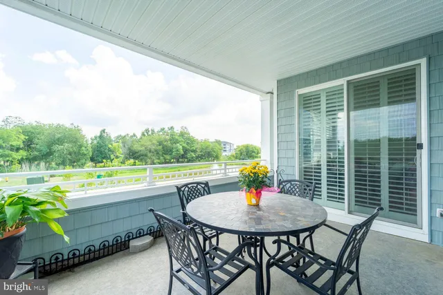 a outdoor view with a sitting space