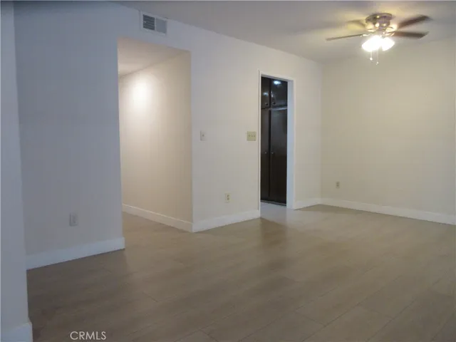 an empty room with a window